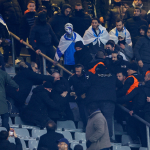 france israel football match scuffles seen at stade de france despite sparse attendance