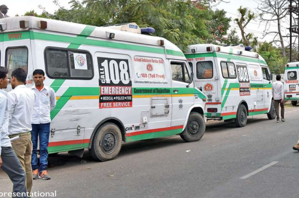 the assam ambulance workers took up a protest for hike & a productive workspace